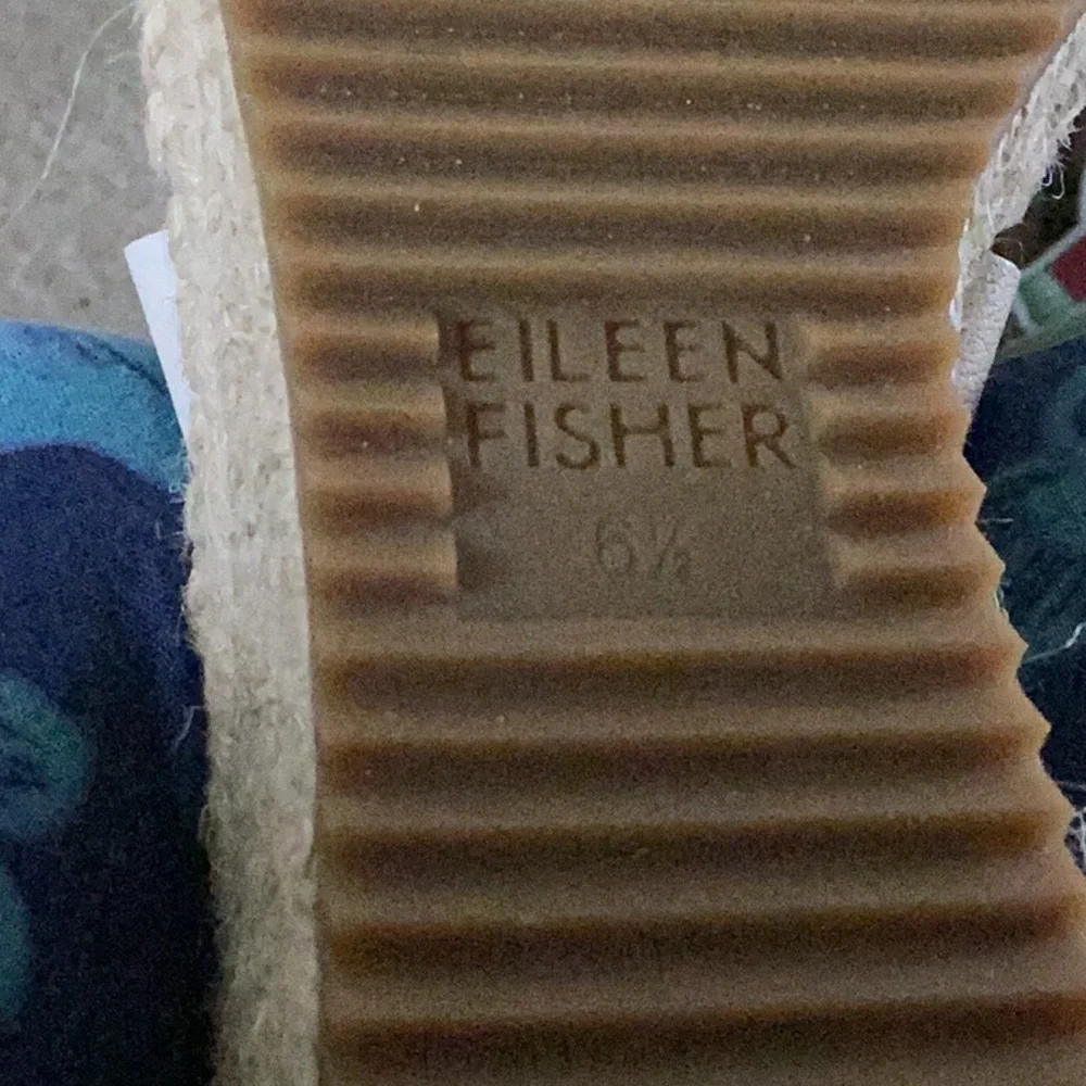 Eileen Fisher Willow 3 espadrille leather wedge sandals summer strappy 6.5